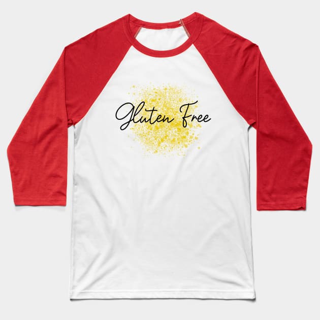 Yellow Gluten Free logo Baseball T-Shirt by Gluten Free Traveller